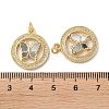 Brass Micro Pave Clear Cubic Zirconia Pendants KK-B083-37D-G-3