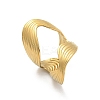 Ion Plating(IP) 304 Stainless Steel Open Cuff Ring for Women RJEW-M025-03G-4