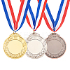 3Pcs 3 Colors Zinc Alloy Blank Medal AJEW-FG0002-59-1