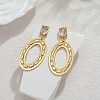 304 Stainless Steel & Crystal Rhinestone Dangle Stud Earrings WG52D4B-02-1