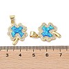 Brass Micro Pave Blue Cubic Zirconia Pendants KK-D057-03G-3