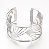 Tarnish Resistant 304 Stainless Steel Filigree Cuff Bangles STAS-S060-09-1