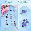 12Pcs 6 Style Natural & Synthetic Gemstone Pendants PALLOY-CA00029-4