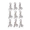 9Pcs Inspirational Word & Tree of Life Tibetan Style Alloy Pendant Decoration HJEW-JM02192-S-1