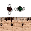 12Pcs 304 Stainless Steel Rhinestone Flat Round Connector Charms STAS-H247-02P-3