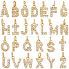 1 Set Brass Micro Pave Clear Cubic Zirconia Charms KK-SC0005-07-1