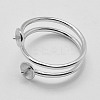 Rhodium Plated 925 Sterling Silver Finger Ring Components STER-A070-040-3