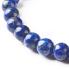 Natural Lapis Lazuli(Dyed) & Lava Rock Round Beads Stretch Bracelets Set BJEW-JB06982-03-13