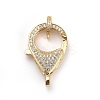 Brass Micro Pave Cubic Zirconia Lobster Claw Clasps ZIRC-K081-95G-02-1