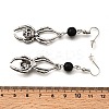 Halloween Alloy Skull Dangle Earrings EJEW-K316-01C-AS-3