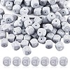 20Pcs Grey Cube Letter Silicone Beads 12x12x12mm Square Dice Alphabet Beads with 2mm Hole Spacer Loose Letter Beads for Bracelet Necklace Jewelry Making JX436O-1