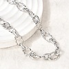 7MM 201 Stainless Steel Twisted Oval Link Chain Necklaces NJEW-K302-01P-2