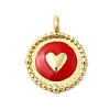 Brass Enamel Pendants KK-P303-09G-1