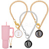 Flat Round with Letter Alloy Enamel Wine Glass Charms AJEW-AB00184-09-1