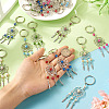 20Pcs 10 Colors Woven Net/Web Glass Pearl Keychain KEYC-TAC00044-5