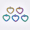 Ion Plating(IP) 201 Stainless Steel Open Heart Charms STAS-Q201-JN174-3