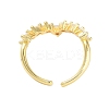 Brass Pave Cubic Zirconia Cuff Rings RJEW-U012-04G-03-3