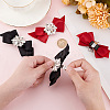 2 Pairs 2 Colors Bowknot Polyester Shoe Decorations AJEW-PH0011-51-3