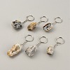 Nuggets Natural Geode Agate Cave Pendant Keychain KEYC-WH0024-34-2