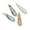 Natural Flower Amazonite Pendants PALLOY-JF05883-1