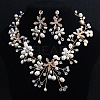Alloy Fresh Water Pearl Rhinestone Jewelry Sets FS-WG8E598-01-1