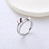 304 Stainless Steel with Rhinestone Finger Rings for Women LS-VL8441-3-1