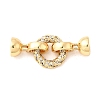 Brass Micro Pave Clear Cubic Zirconia Fold Over Clasps KK-U059-55G-1