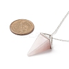Natural Rose Quartz Geometry Pendant Necklace NJEW-JN04239-01-2