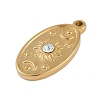 Ion Plating(IP) 304 Stainless Steel Rack Plating Cubic Zirconia Pendants X-STAS-U019-05G-2