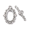 Brass Micro Pave Clear Cubic Zirconia Toggle Clasps KK-S403-17P-2