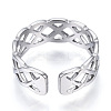 Non-Tarnish 304 Stainless Steel Wire Wrap Open Cuff Ring RJEW-N040-35-3