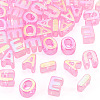 50Pcs 5 Styles UV Plating Rainbow Iridescent Acrylic Beads OACR-TA0004-93D-3