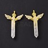 Natural Quartz Crystal Faceted Double Terminal Pointed Big Pendants G-H281-09G-04-1