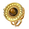 Natural Tiger Eye Finger Rings RJEW-Q822-28G-03-1