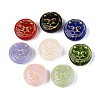 Flat Round with Cat Shape Glass Beads GLAA-T025-47M-1