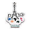 French Theme Printed Wood Pendants WOOD-N016-05-1