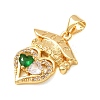 Brass Micro Pave Cubic Zirconia Pendants KK-CBA0009-10G-C-2