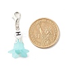Frosted Flower Transparent Acrylic Pendant Decoration HJEW-JM00628-02-3