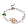 Strawberry Lampwork & Glass Butterfly Beaded Bracelets BJEW-JB10102-1