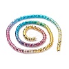 Rainbow Color Electroplate Non-magnetic Synthetic Hematite Beads Strands G-L489-G02-2