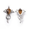 Natural Tiger Eye Teardrop Pendants G-P496-03P-22-2