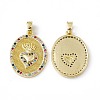 Brass Micro Pave Cubic Zirconia Pendants KK-E068-VC043-1