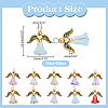 40Pcs 10 Colors Glass Pendants PALLOY-AR00036-2