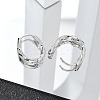 Brass Twist Hoop Earrings EJEW-Q014-02P-5