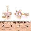Brass Micro Pave Cubic Zirconia Charms KK-N275-12E-G-3