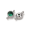 Brass Pave Green Cubic Zirconia Connector Charms ZIRC-L105-11P-2
