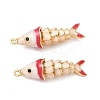 Brass Micro Pave Cubic Zirconia Pendants with Enamel KK-H526-03G-08-1