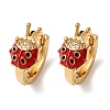 Brass Micro Pave Clear Cubic Zirconia Hoop Earrings EJEW-D328-07G-4