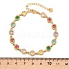 304 Stainless Steel Pave Colorful Cubic Zirconia Tennis Bracelets for Women BJEW-T023-02C-G-3