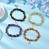 12Pcs Natural & Synthetic Gemstone Chip Beaded Stretch Bracelets BJEW-JB11133-5